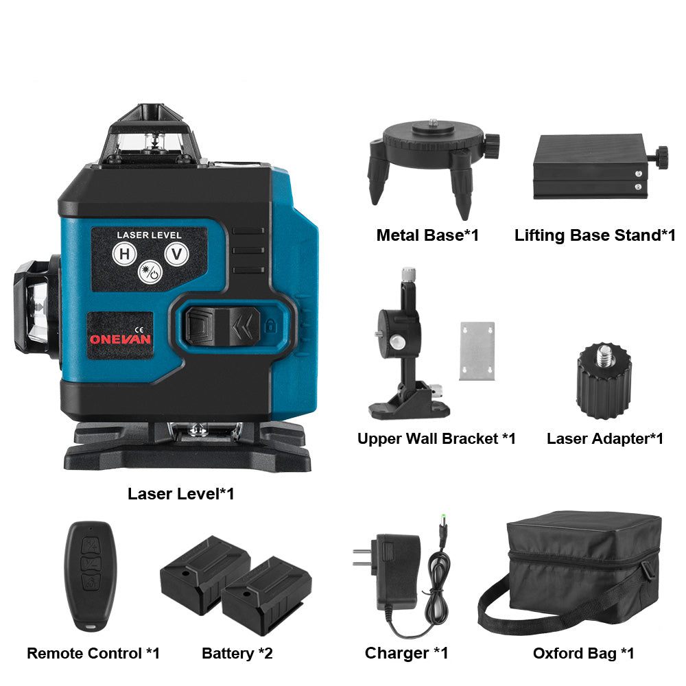 ONEVAN Paint Spray Gun & Green Laser Level & Electric Rivet Gun Brushless Cordless 3‑Pc. Combo Kit 6.0Ah