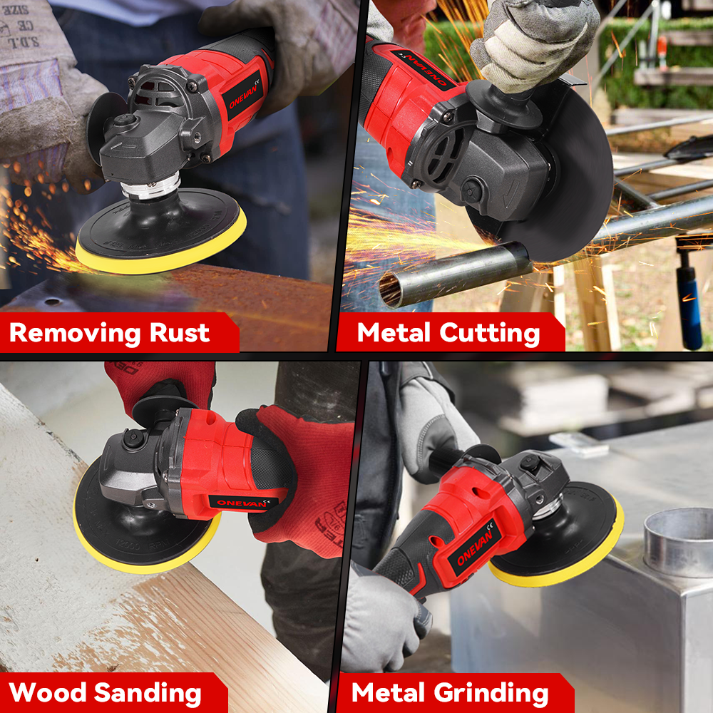ONEVAN 125mm Brushless Cordless Angle Grinder 3 Gears | For Makita 18-21V Battery