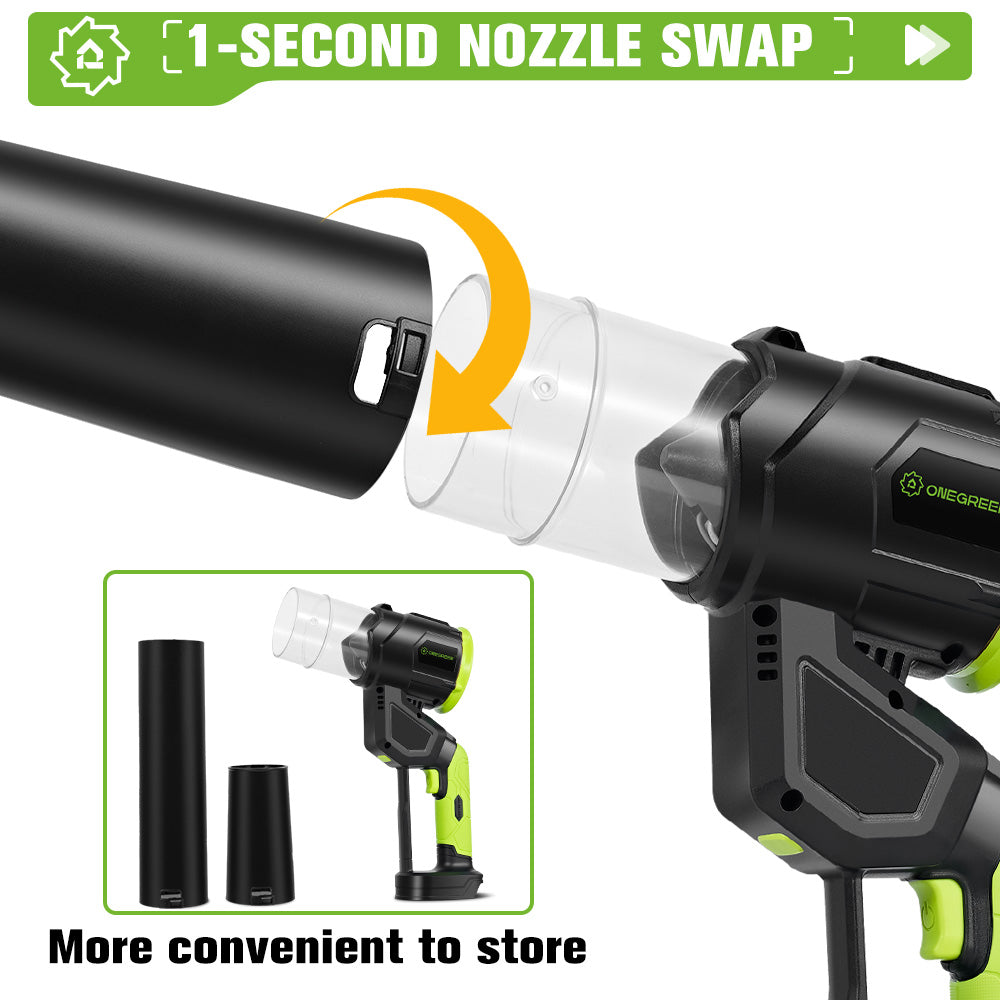 ONEVAN 3-Speed Cordless Brushless Ducted Turbo Blower – Digital Display, Dual-Use Design | For Makita 18V Battery