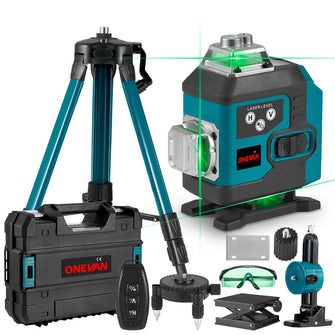 ONEVAN 16 Lines 4D Display Green Laser Level with Tripod