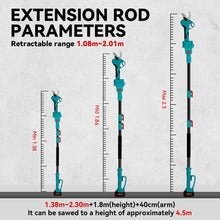 ONEVAN 45mm Brushless Cordless Electric Pruning Shears With 2m Telescoping Pole