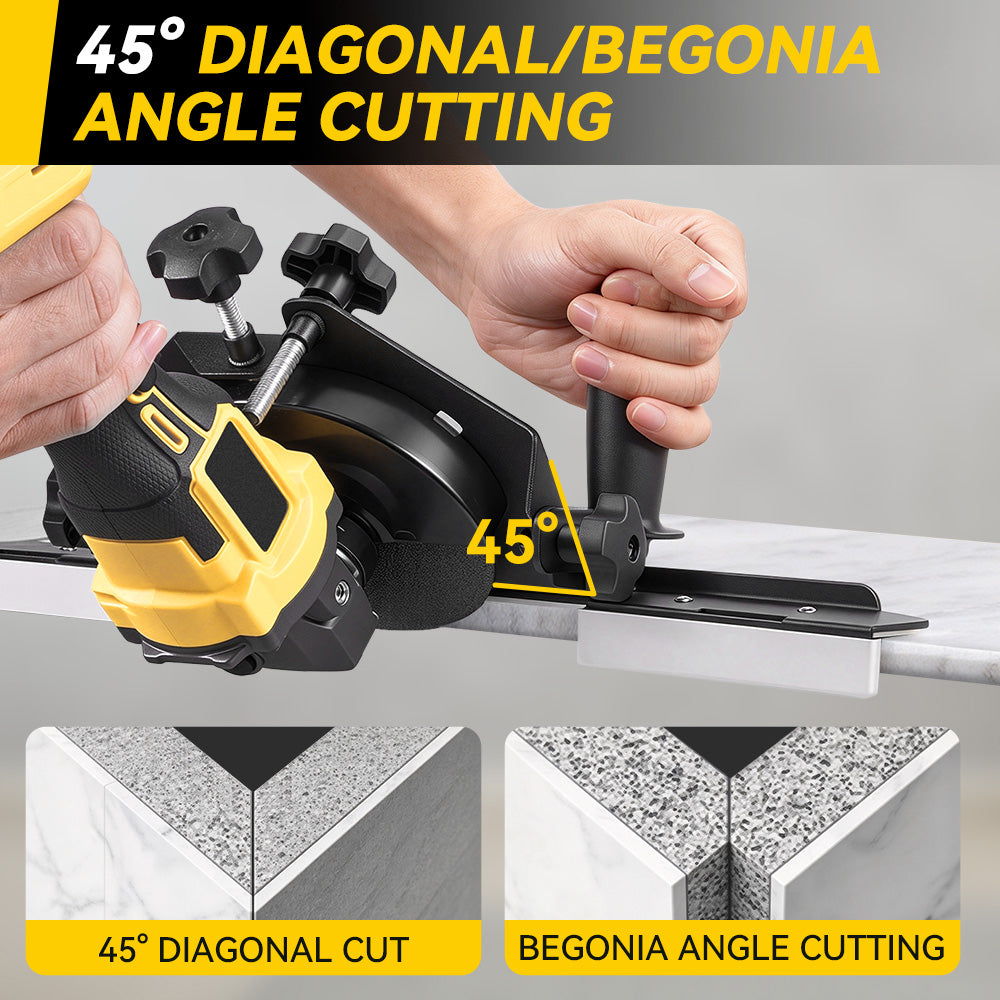 ONEVAN 45° Tile Edge Chamfering Guide – Adjustable Attachment for 115mm/125mm Angle Grinders