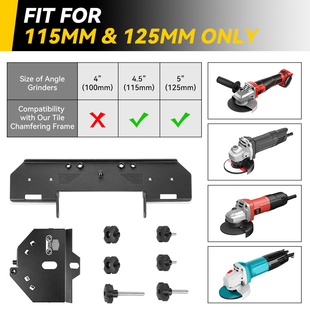 ONEVAN 45° Tile Edge Chamfering Guide – Adjustable Attachment for 115mm/125mm Angle Grinders