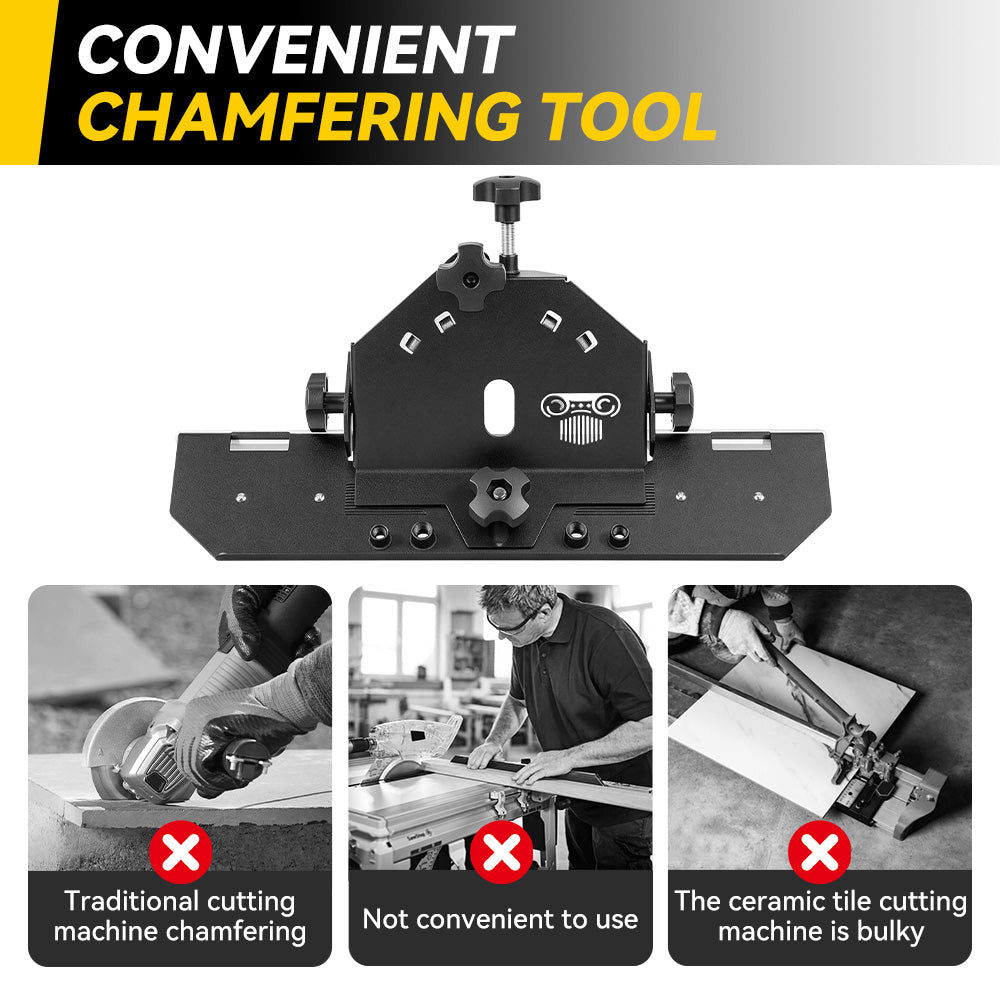 ONEVAN 45° Tile Edge Chamfering Guide – Adjustable Attachment for 115mm/125mm Angle Grinders