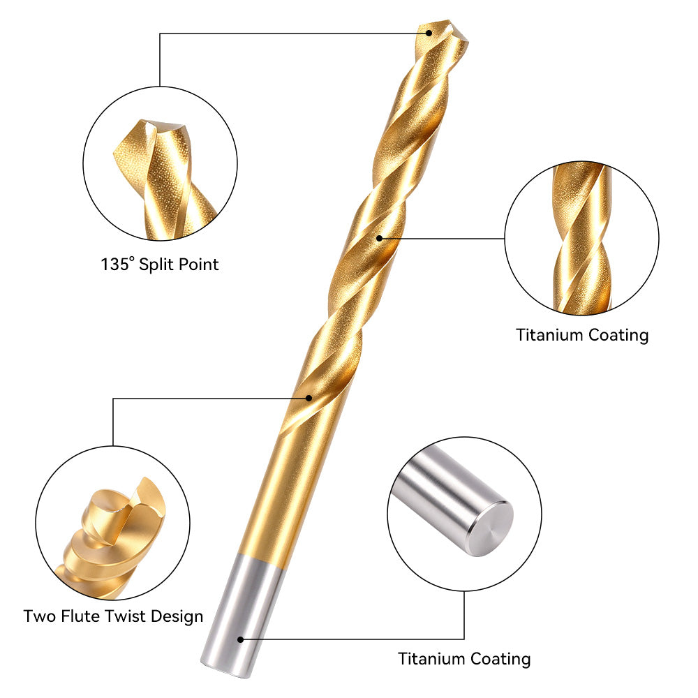 ONEVAN 99-Piece Titanium-Coated HSS Drill Bit Set for Wood, Plastic & Metal