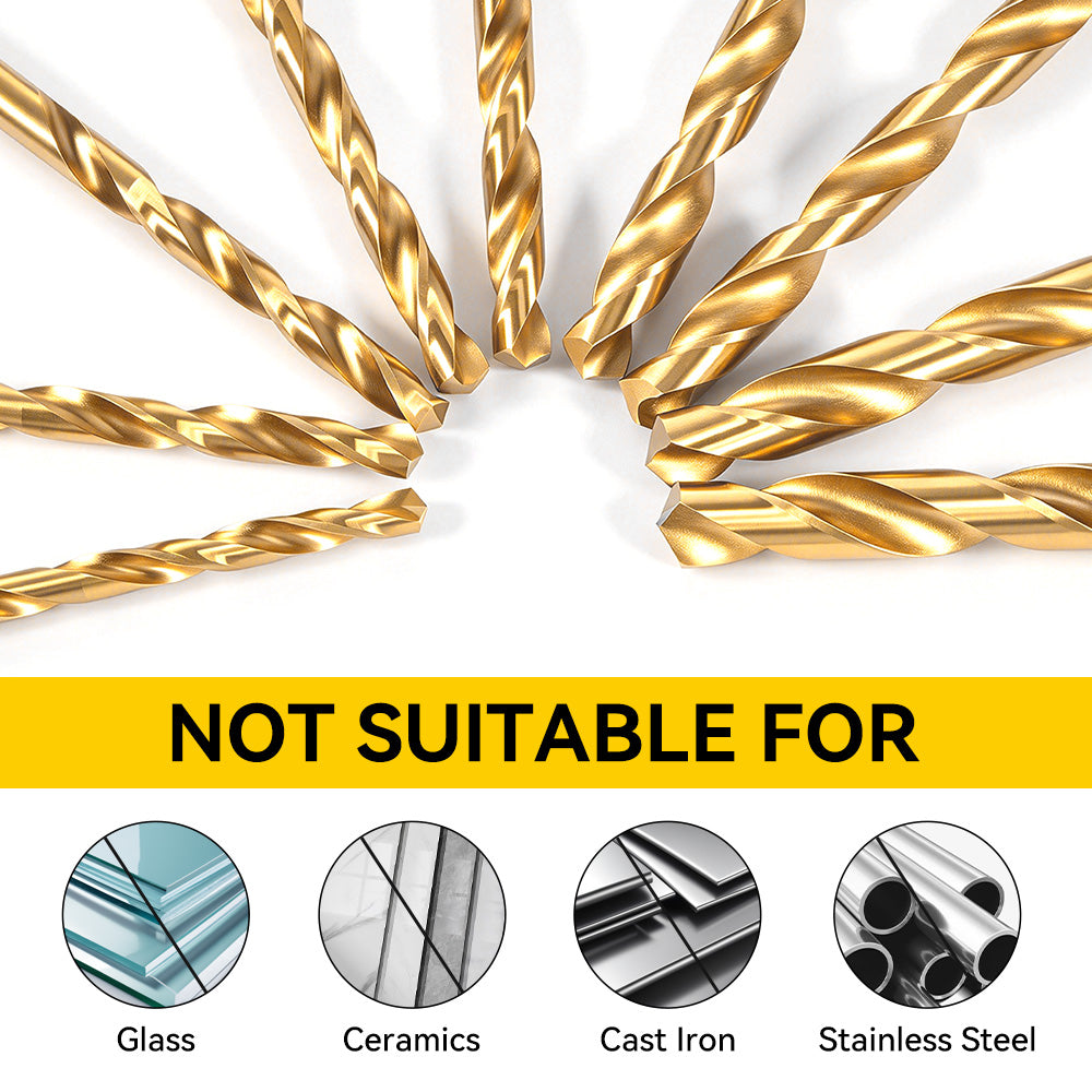 ONEVAN 99-Piece Titanium-Coated HSS Drill Bit Set for Wood, Plastic & Metal
