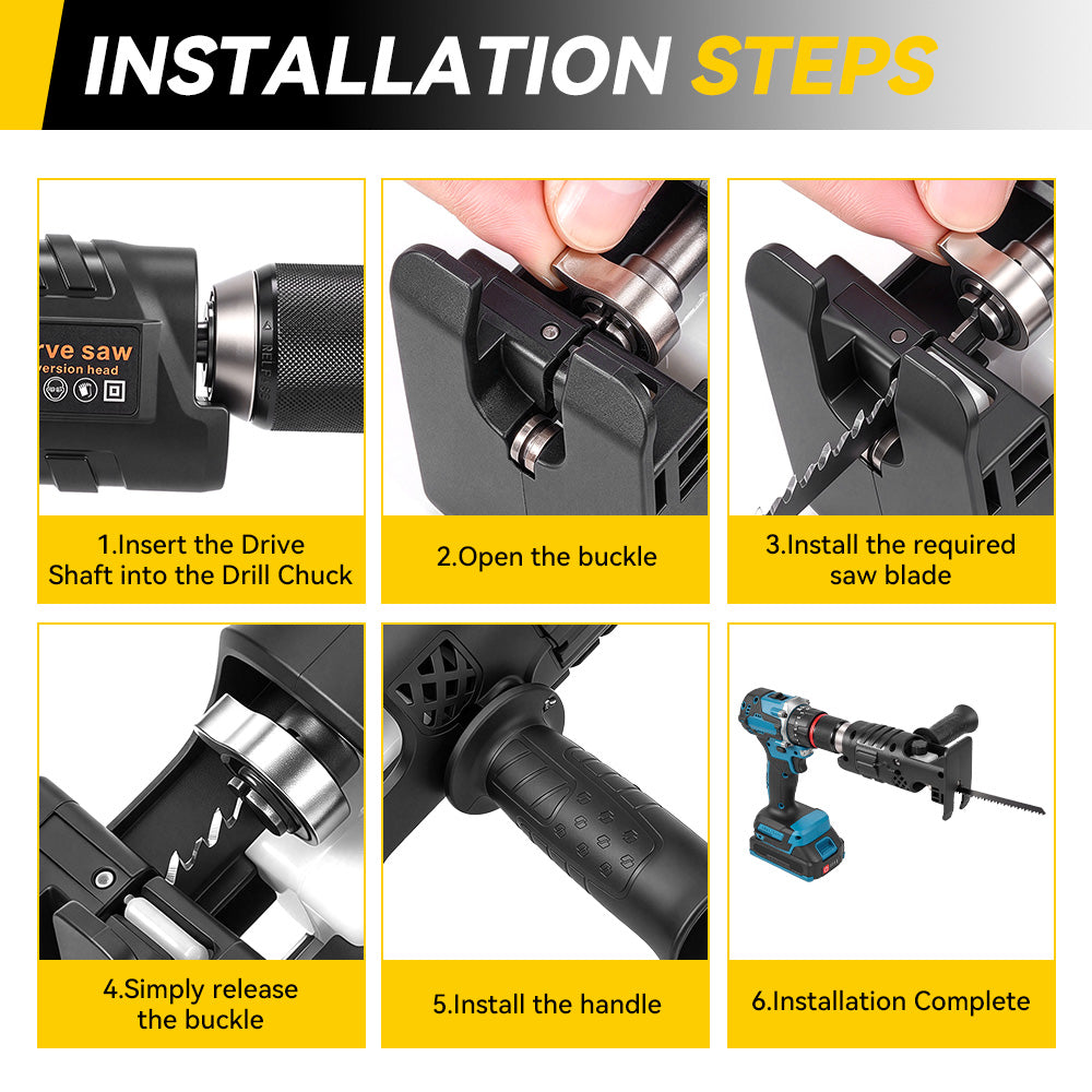 ONEVAN Drill to Reciprocating Saw Conversion Adapter