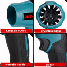 ONEVAN 1500W Turbocharged Brushless Blower High-Performance Wind Machine(Upgraded 928VF) | For Makita 18V Battery