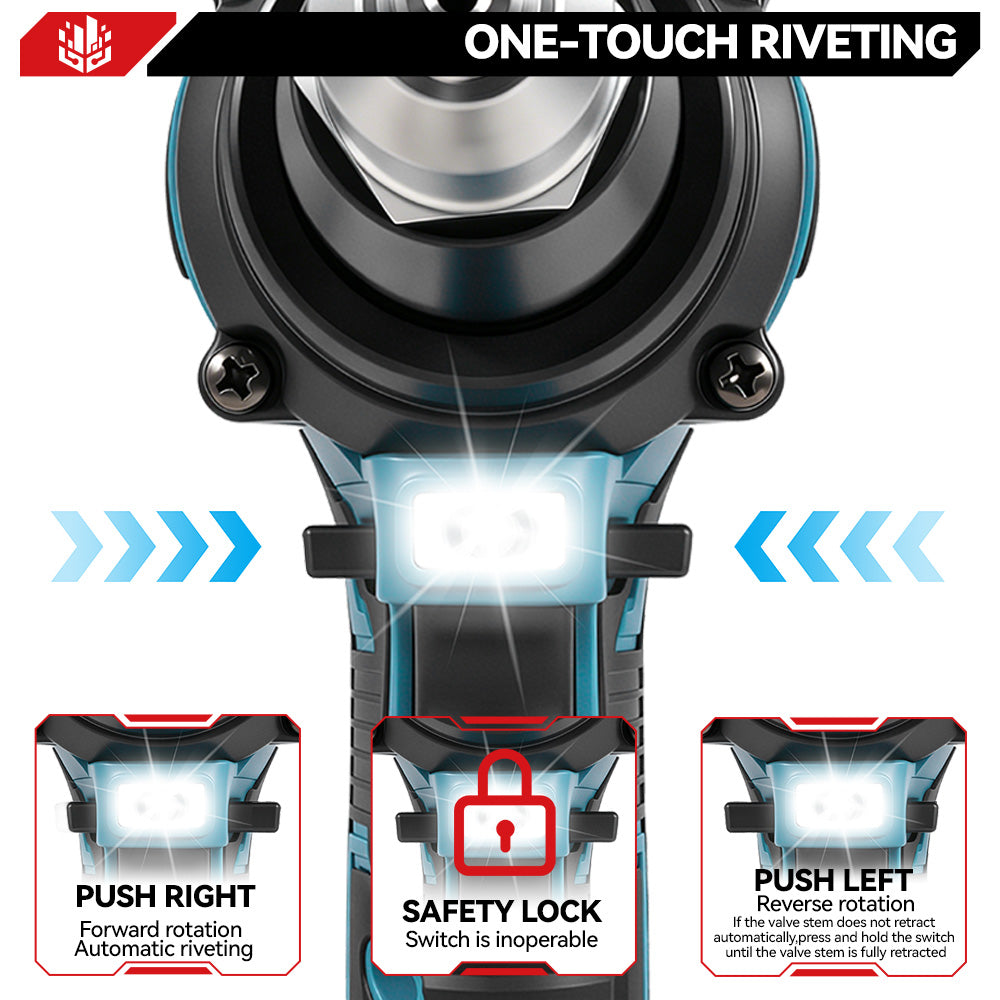ONEVAN 2.4–4.8mm Cordless Rivet Gun Tool | For Makita 18V Battery