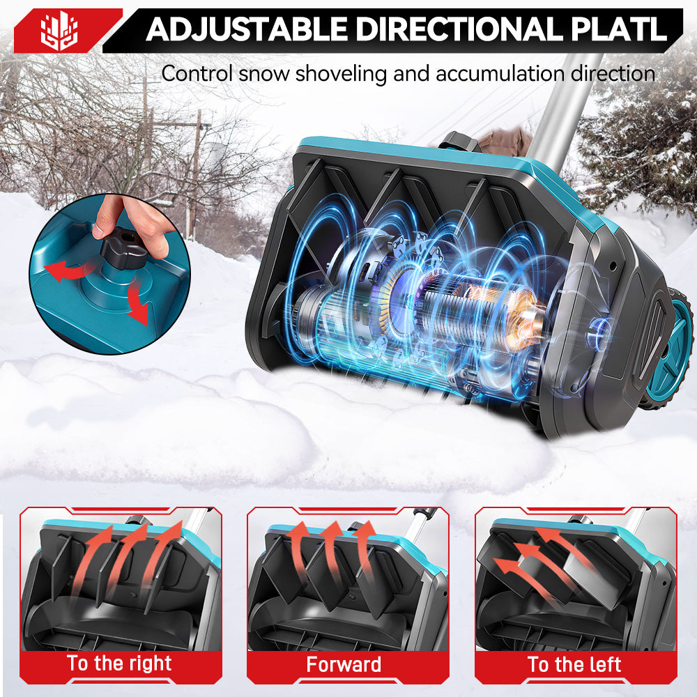 Pala quitanieves inalámbrica ONEVAN de 12" sin escobillas, plegable con ruedas | Para batería Makita de 18 V