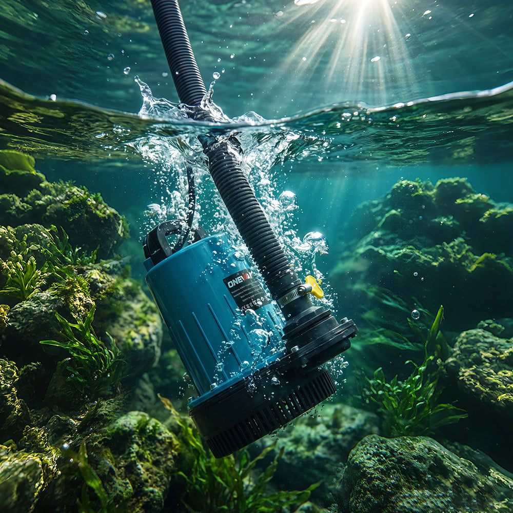 ONEVAN Akku-Tauchwasserpumpe, max. Förderhöhe 12 m | Für Makita 18V-Akkus