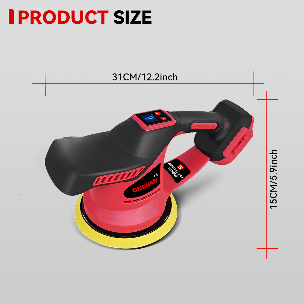 ONEVAN 6 Inch Brushless Cordless Car Polishing Machine | For Makita 18V-21V Battery