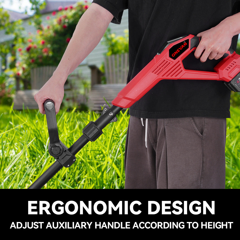 ONEVAN 18V Cordless Mini Tiller – 17cm Depth with Anti-Tangle Blades