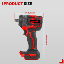 ONEVAN 1/2" 1200N·m Brushless Cordless Impact Wrench With 2 Batteries & 12-Piece Socket Set