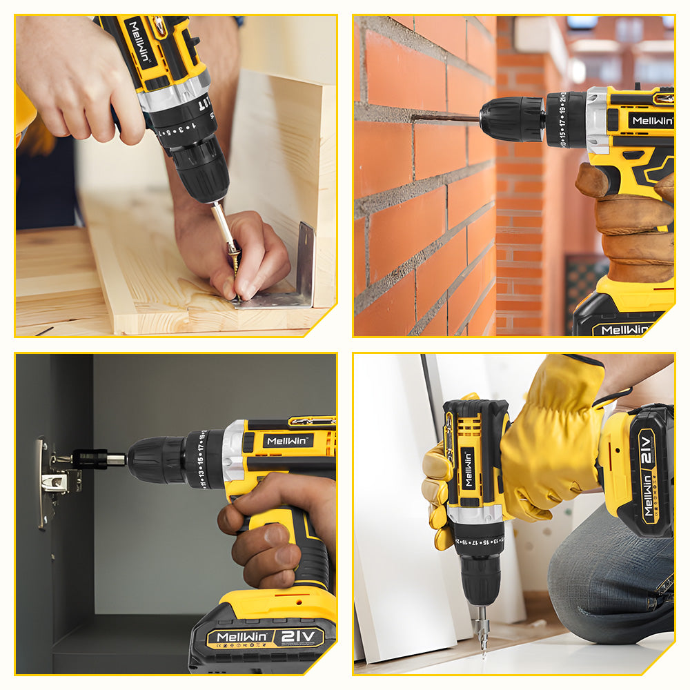 Taladro de impacto inalámbrico ONEVAN sin escobillas con 45 accesorios | Para batería Makita de 18 V