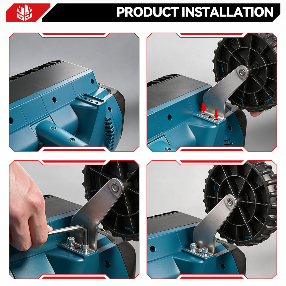 Pala quitanieves inalámbrica ONEVAN de 12" sin escobillas, plegable con ruedas | Para batería Makita de 18 V