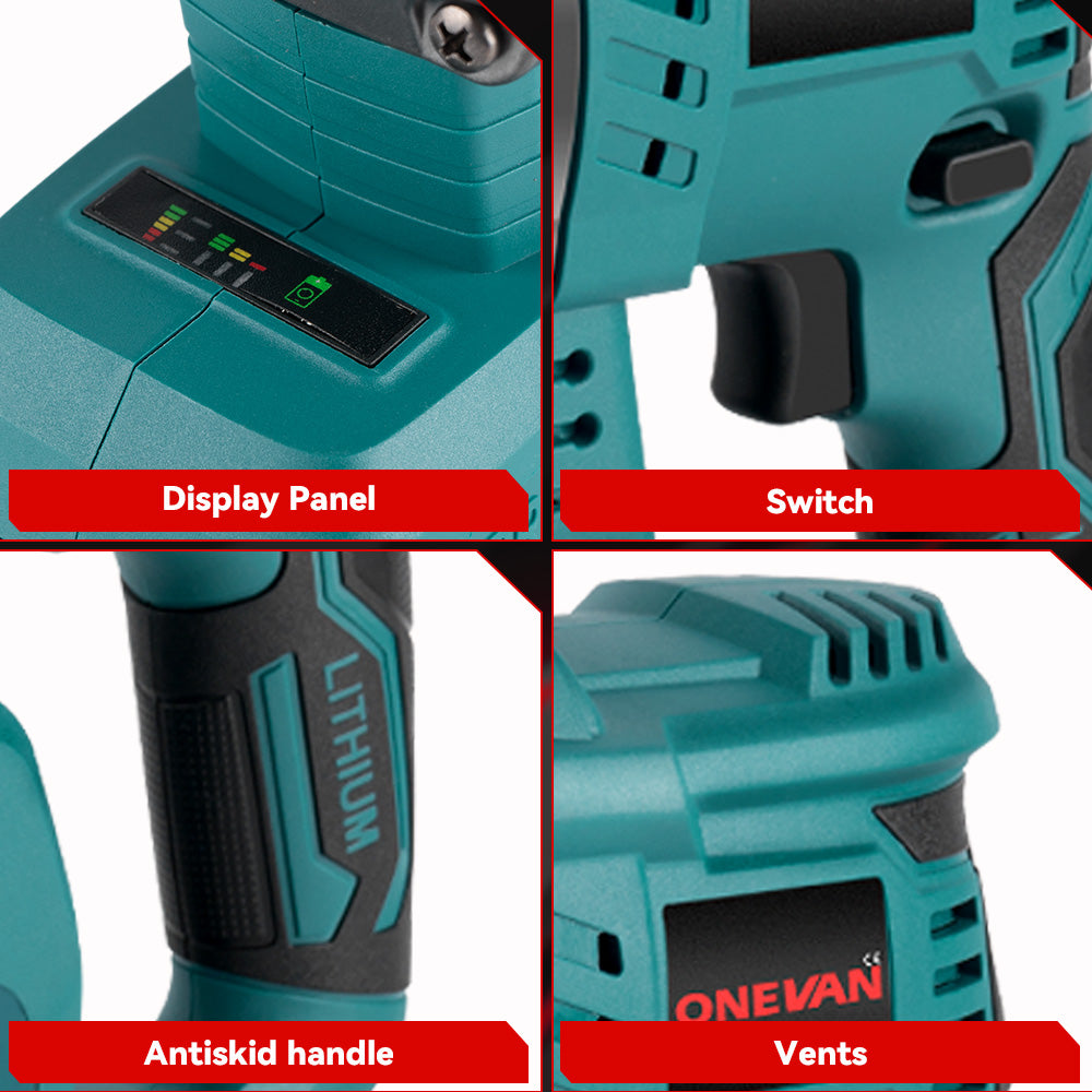 ONEVAN 35mm 15500VPM Vibrador Eléctrico Hormigón | Para batería Makita de 18V