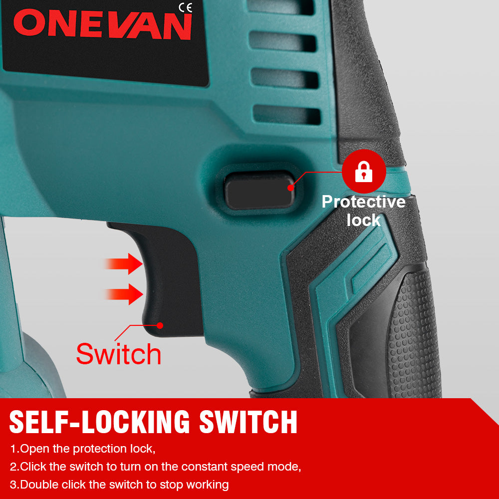 ONEVAN 35mm 15500VPM Vibrador Eléctrico Hormigón | Para batería Makita de 18V