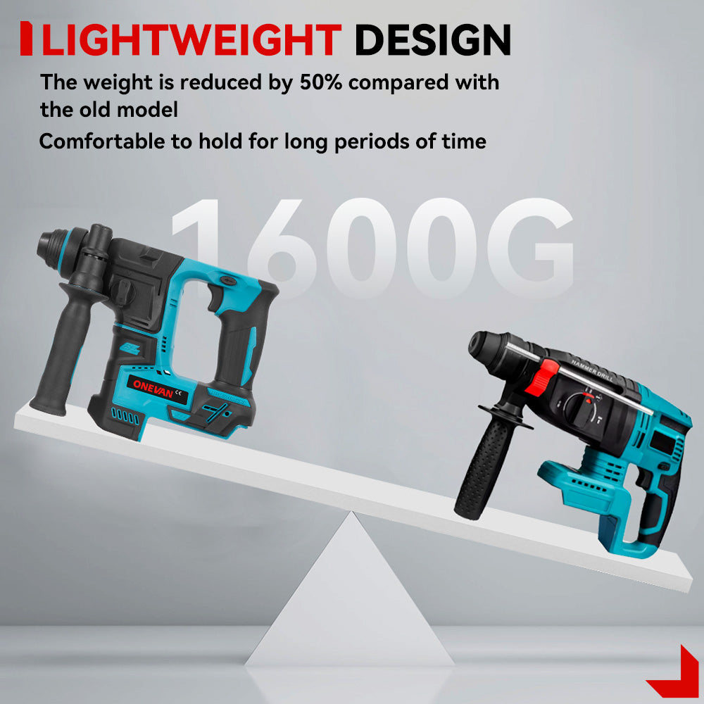 ONEVAN 2500W Brushless Cordless Hammer Impact Drill | For Makita 18-21V Battery