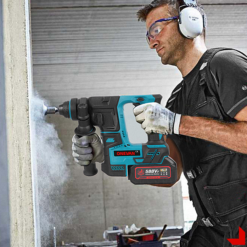 ONEVAN 2500W Brushless Cordless Hammer Impact Drill | For Makita 18-21V Battery