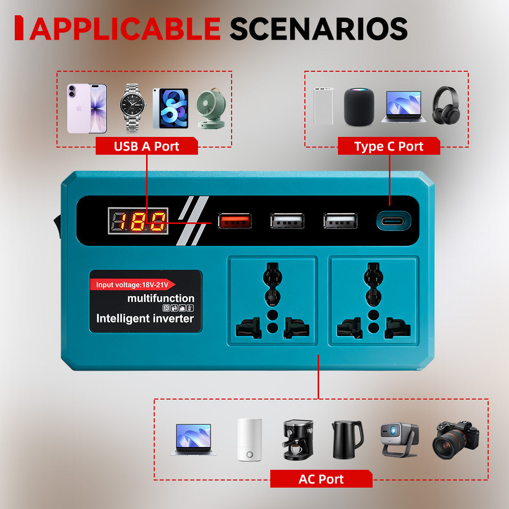 ONEVAN 120W Portable Power Inverter | For Makita 18V Battery