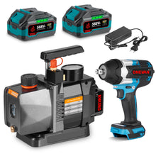 ONEVAN Vacuum Pump & 1/2" 1800N·m Impact Wrench Brushless Cordless 2-Pc. Combo Kit 6.0Ah