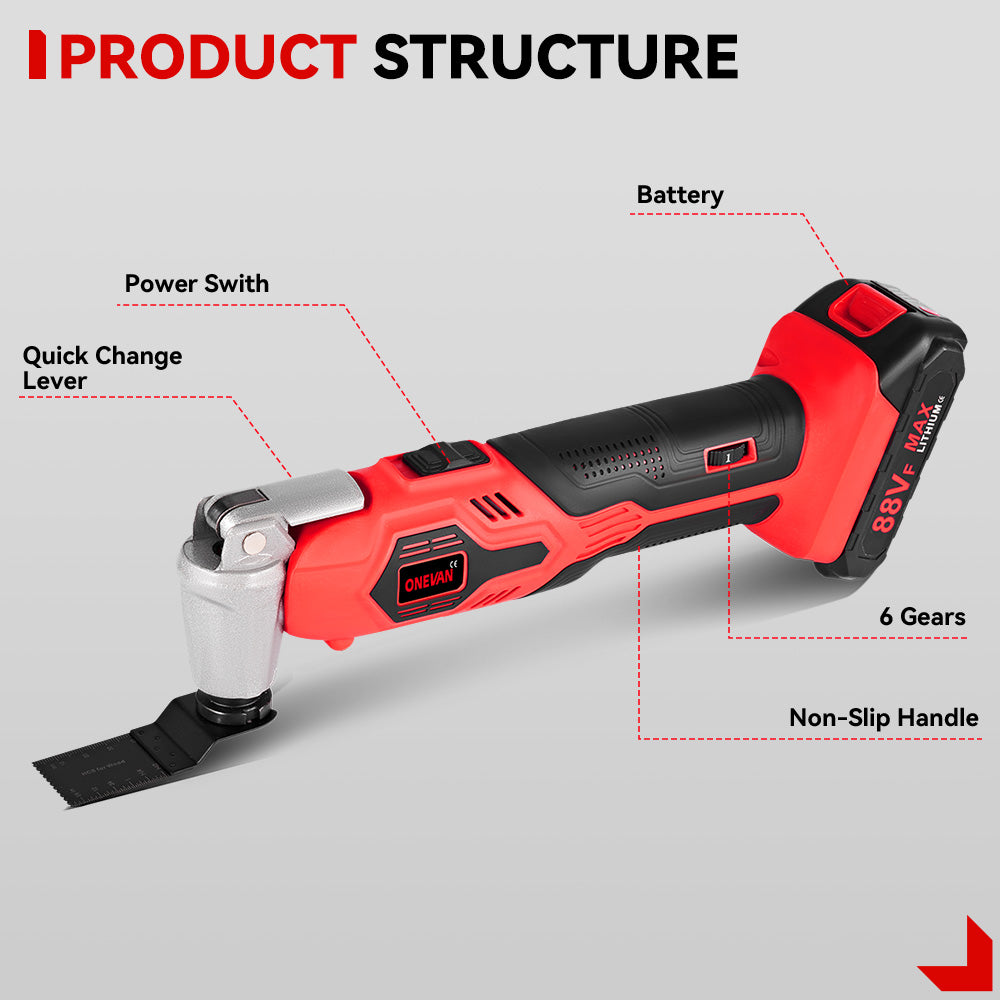 ONEVAN Cordless Oscillating Multi Tool 6 Gears | For Makita 18-21V Battery