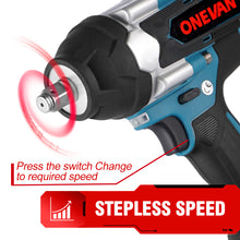 ONEVAN 1/2" Impact Wrench & 1/4" Screwdriver Brushless Cordless 2‑Pc. Combo Kit 6.0Ah