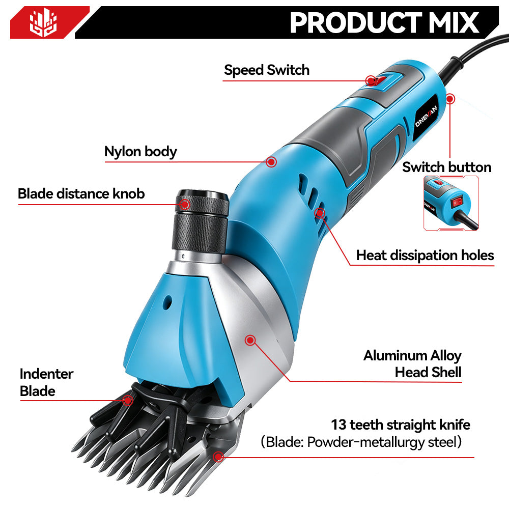 Pulidora de coches inalámbrica ONEVAN de 6" sin escobillas | Para batería Makita de 18 V-21 V