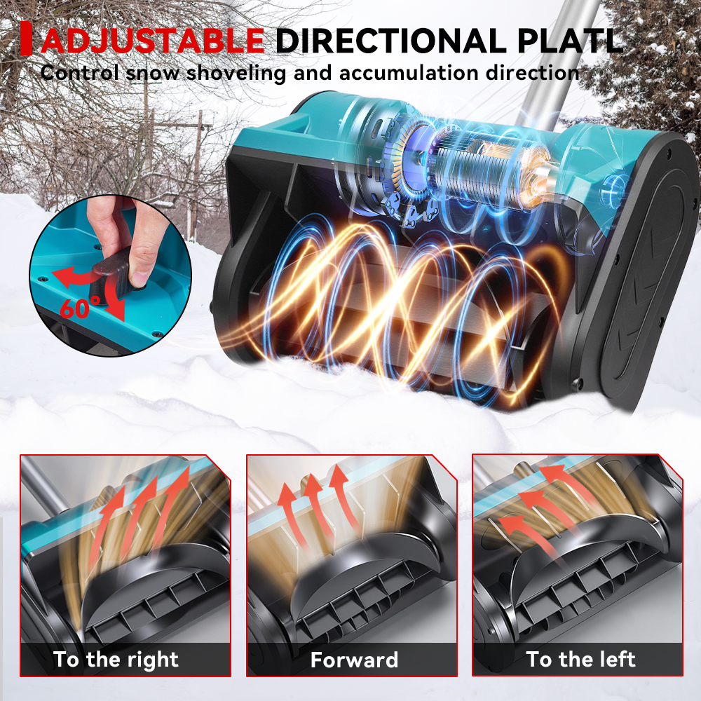 ONEVAN - Pala quitanieves inalámbrica de 3000 W, plegable y de mano, sin escobillas | Para batería Makita de 18 V
