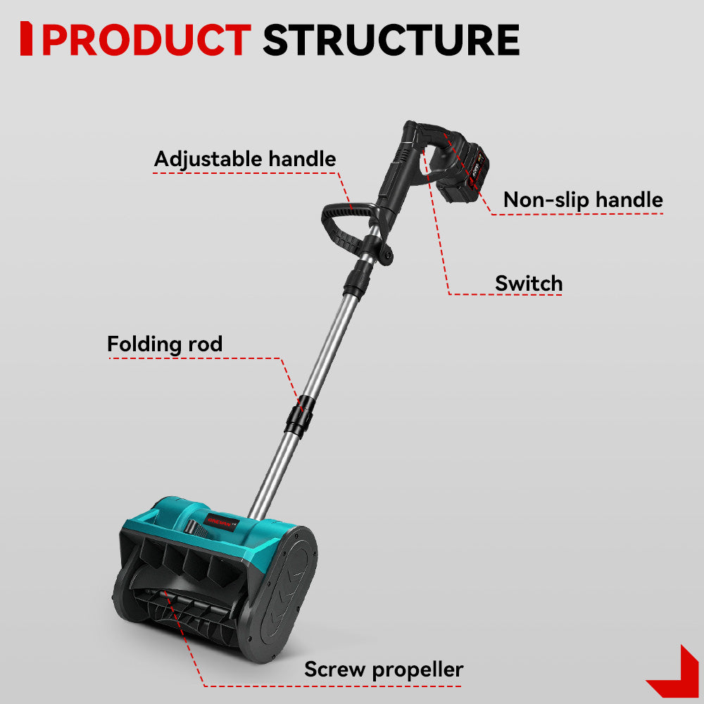 ONEVAN - Pala quitanieves inalámbrica de 3000 W, plegable y de mano, sin escobillas | Para batería Makita de 18 V