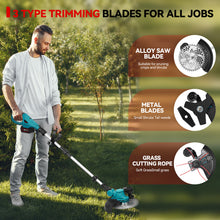 ONEVAN 4000W Battery String Trimmer Brushless Lawn Mower Foldable | For Makita 18V Battery