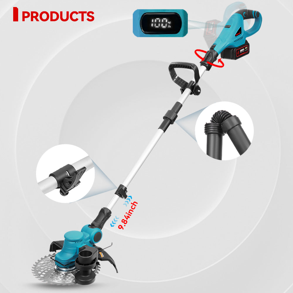 Cortadora de hilo a batería ONEVAN de 4000 W, sin escobillas, plegable | Compatible con batería Makita de 18 V