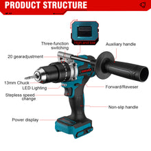 ONEVAN 650N.m 13mm Brushless Electric Drill 20+3 Torque | For Makita 18V Battery