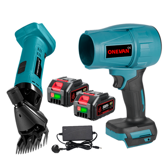 ONEVAN Cordless Sheep Shears & Turbocharged Brushless Blower 2-Pc. Cordless Combo Kit 3.0Ah