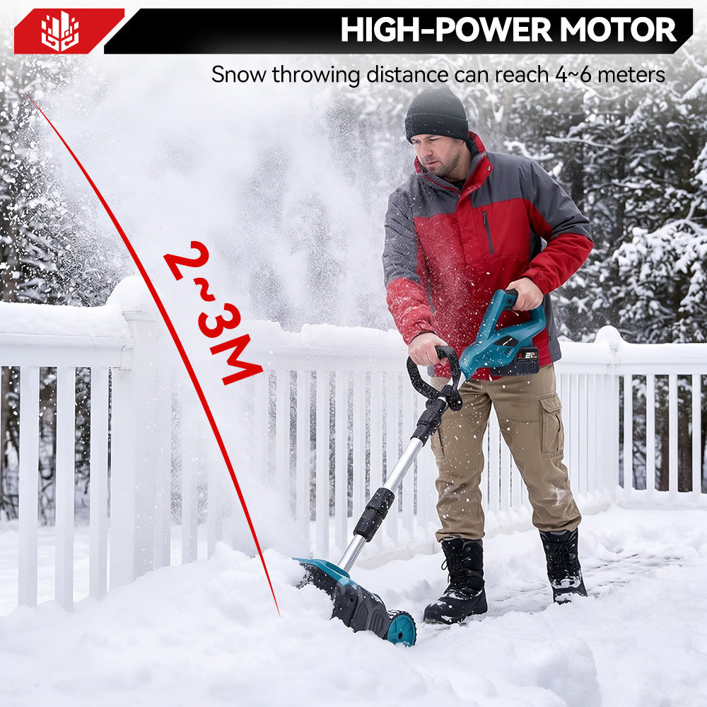Pala quitanieves inalámbrica ONEVAN de 12" sin escobillas, plegable con ruedas | Para batería Makita de 18 V