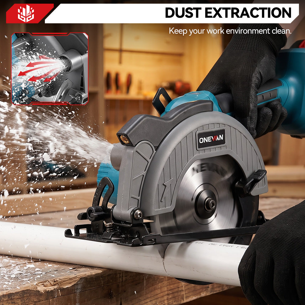 Sierras circulares multifunción de mano inalámbricas y sin escobillas ONEVAN de 150 mm y 6 pulgadas | Para batería Makita de 18 V