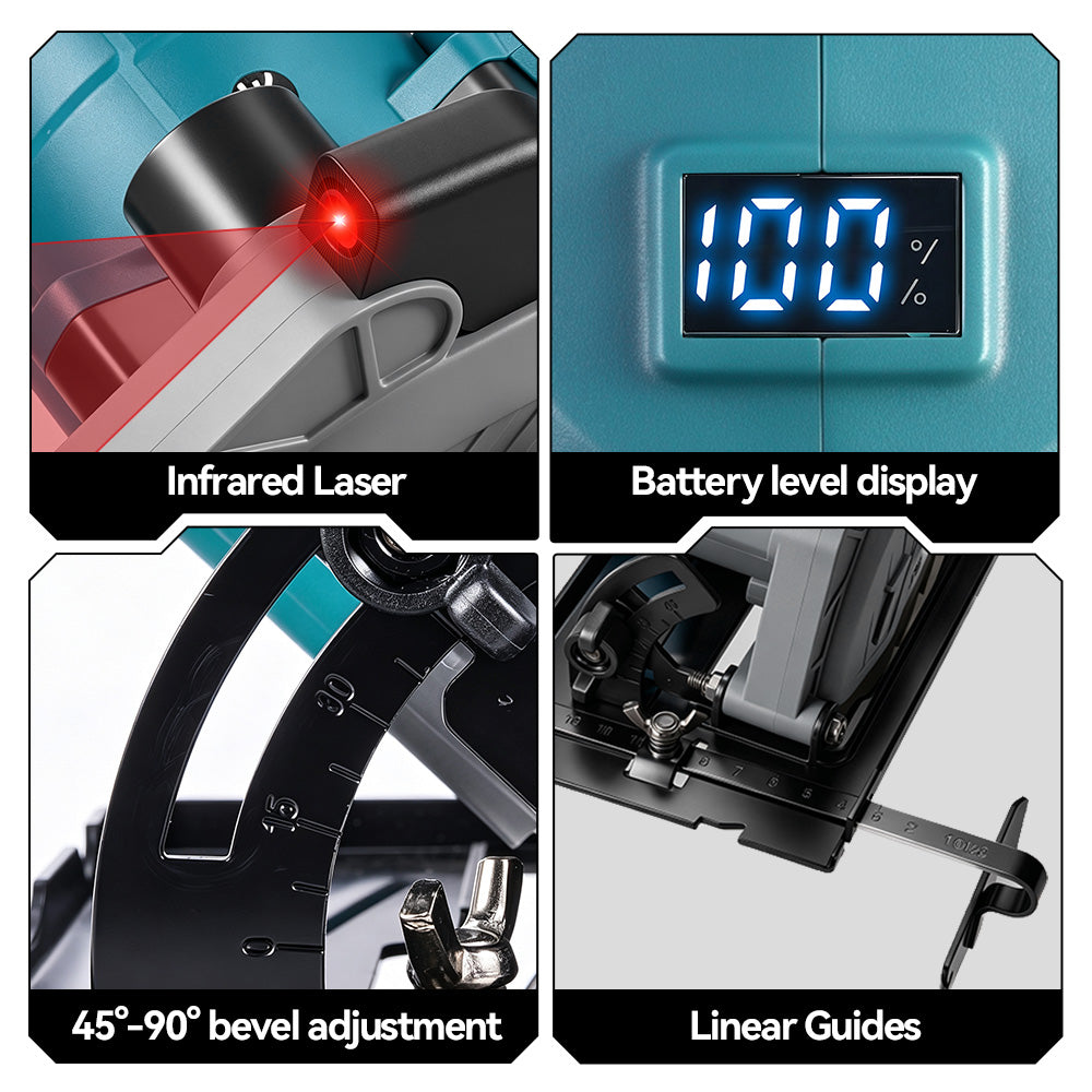 Sierras circulares multifunción de mano inalámbricas y sin escobillas ONEVAN de 150 mm y 6 pulgadas | Para batería Makita de 18 V