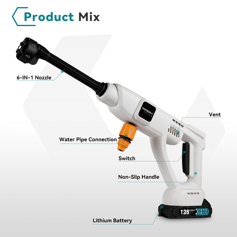 ONEVAN 2000W 100Bar Electric Cordless High Pressure Car Washer | For Makita 18V Battery