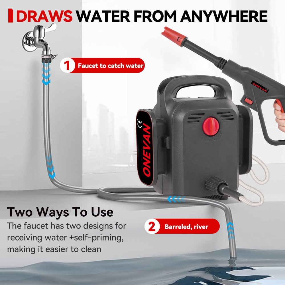 ONEVAN MINI 15Bar (218 PSI) Cordless Portable High-Pressure Washer | For Makita 18V Battery