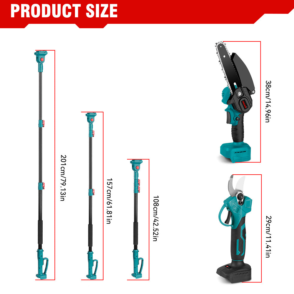 Onevan Tools ONEVAN 2PCS Cordless Garden Tool Kit-6