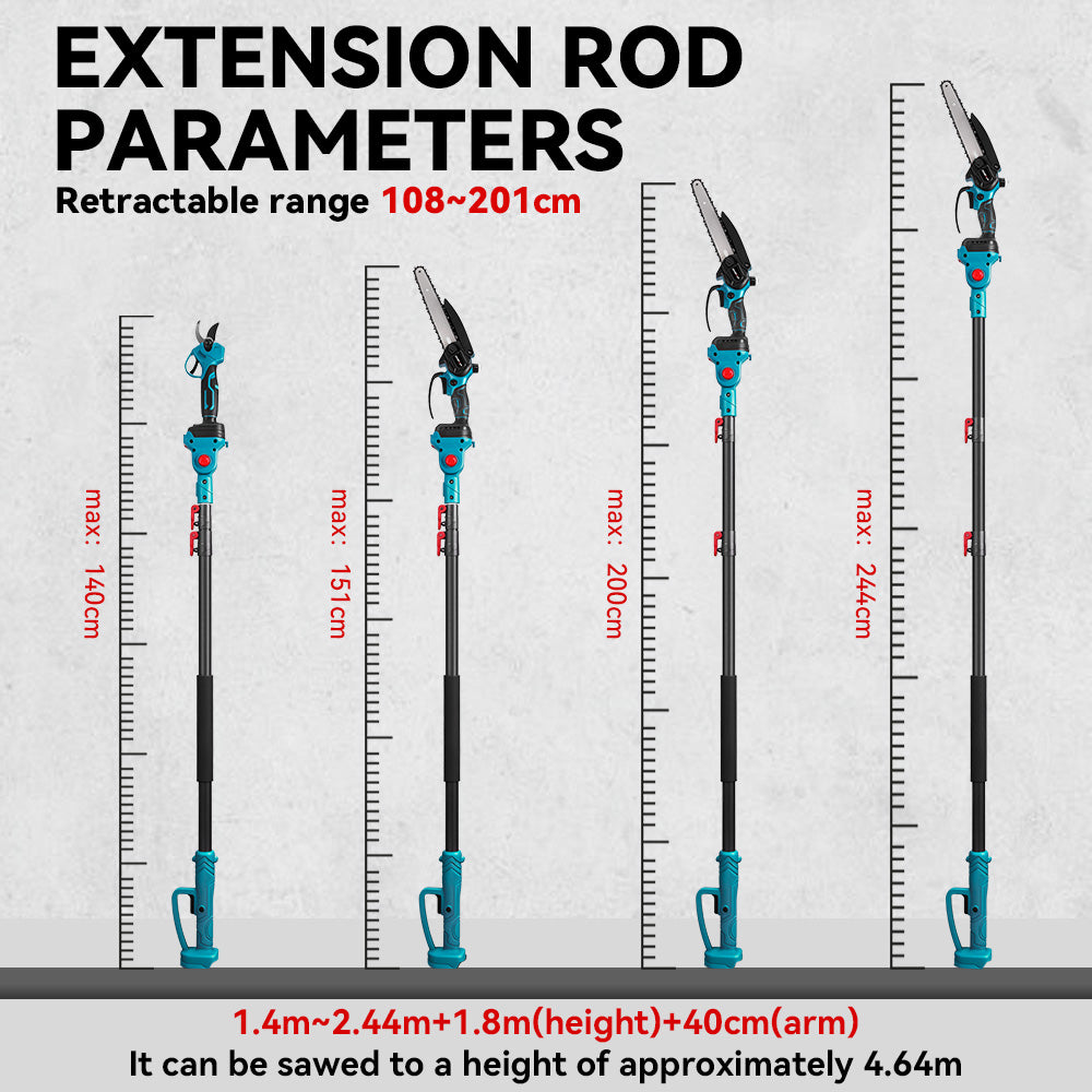 ONEVAN 8" Chainsaw & 25mm Pruner with 2m Telescoping Pole Brushless Cordless Combo Kit