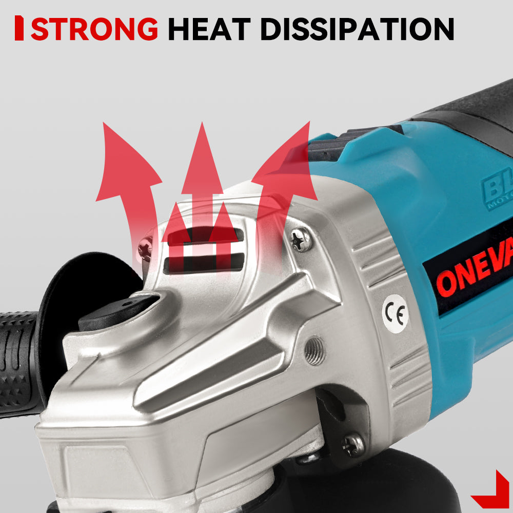 ONEVAN 125mm Brushless Cordless Angle Grinder 6 Gears | For Makita 18V Battery