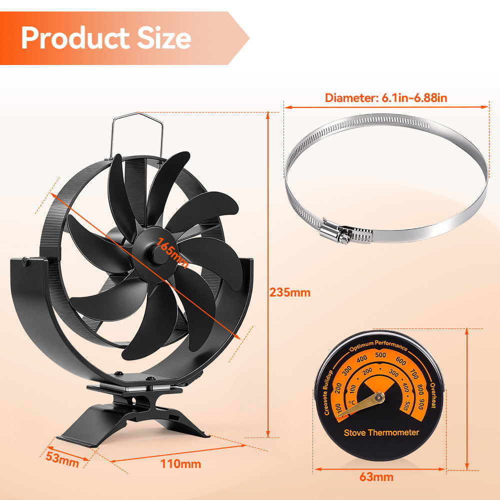 ONEVAN Heat Powered Stove Fan for Efficient Home Heating
