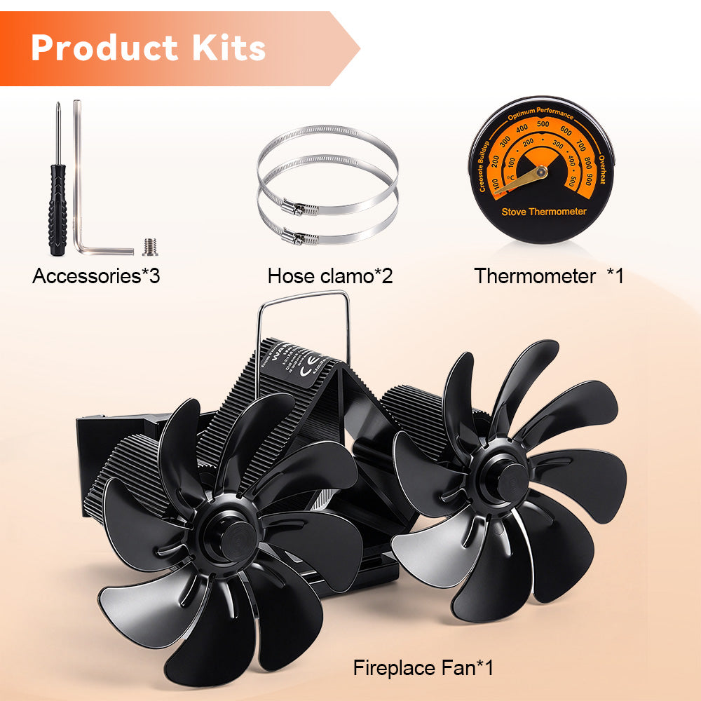ONEVAN Heat Powered Stove Fan for Efficient Home Heating