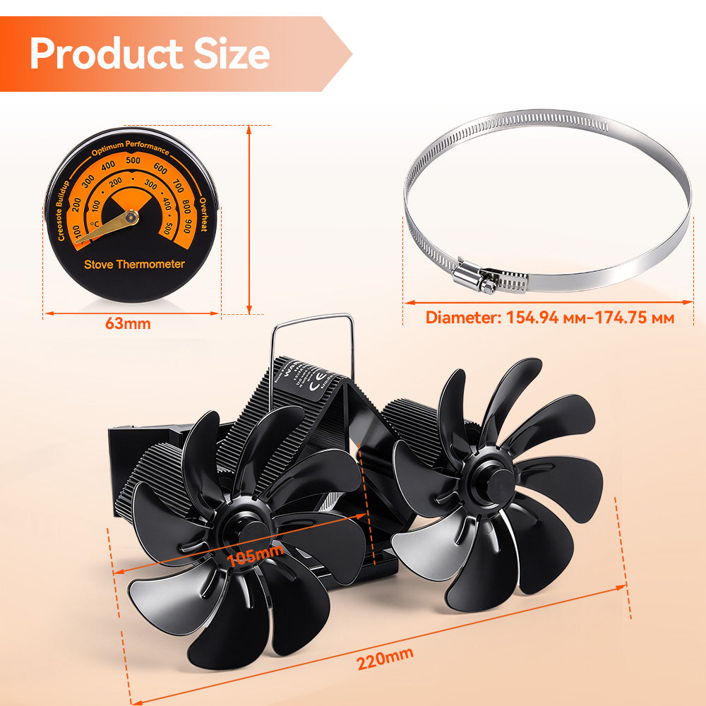ONEVAN Heat Powered Stove Fan for Efficient Home Heating