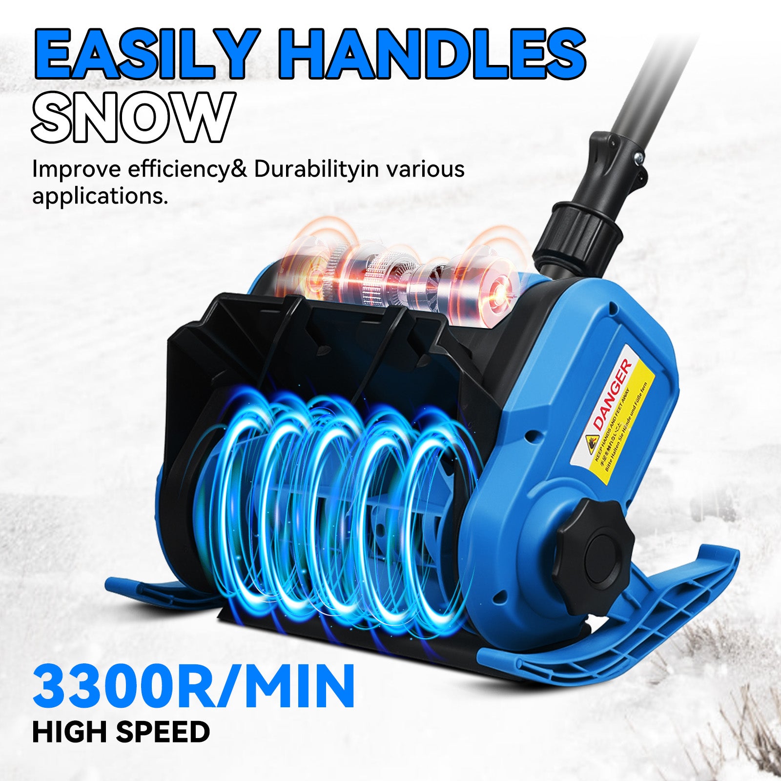 Soplador de nieve y hojas inalámbrico de 5 velocidades y sin escobillas ONEVAN de 5500 W | Para batería Makita de 18 V