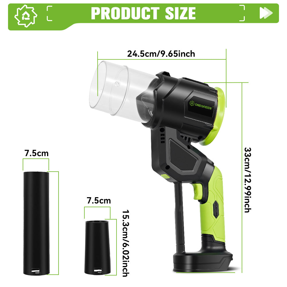 ONEVAN 3-Speed Cordless Brushless Ducted Turbo Blower – Digital Display, Dual-Use Design | For Makita 18V Battery