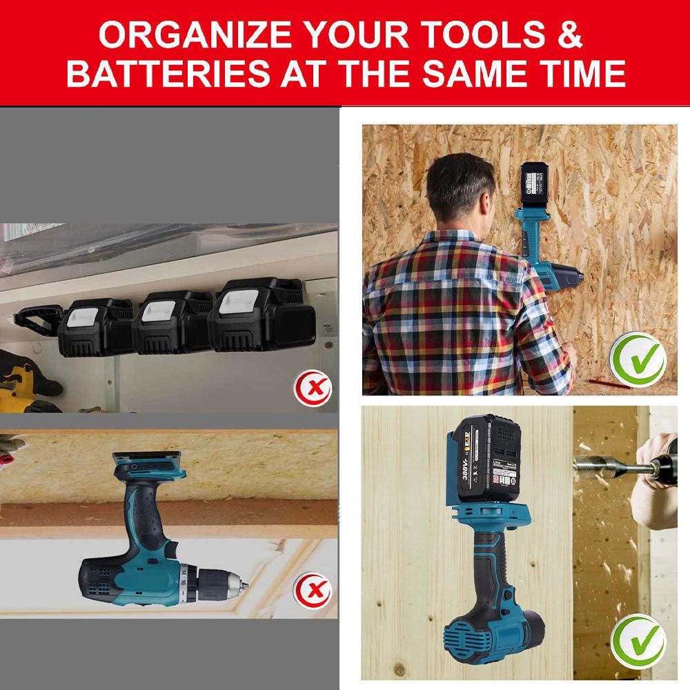 ONEVAN 2-IN-1 Power Tool Holder Battery Mount Hanger Case